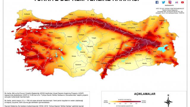 Yeni Deprem Haritası 2018